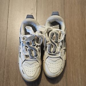White and Light Gray Athletic Sneakers
